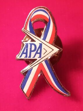 APA Red White and Blue Ribbon metal pin